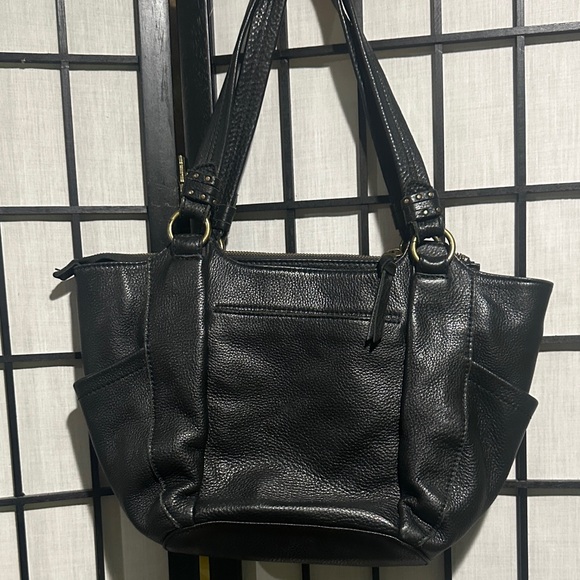 The Sak Collective Black Leather Shoulder Bag with Tassel LOTS Pockets EUC - Picture 6 of 12